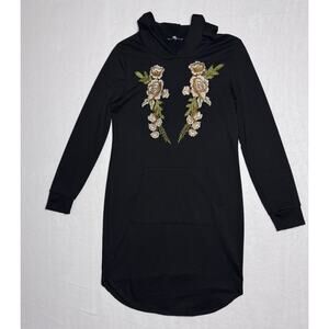 Black Hooded Sweater Dress